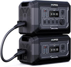 OUPES Mega 2 2500W Portable Power Station with 2048Wh B2 Smart Extra Battery, Up to 4096Wh Lifepo4 Home Battery Backup with Expandable Capacity, Solar Generator for Home Use, Blackout, Camping, RV