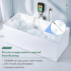 3500W 240V Titanium Fully Submersible Portable Electric Immersion Large Pool Water Heater Waterproof Hot Tub Heater with LCD Thermostat & GFCI Plug, for Swimming Pool, Bathtub, Baptistry, Bucket (GY)