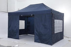 COBIZI 10x15 Pop up Canopy Tent 10x15 Canopy with 4 Sidewalls Waterproof Heavy Duty Commercial Canopy Tent for Parties Outdoor Tent Garden Gazebo Tent, Carry Bag(10x15ft, Dark Blue)
