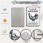 Funny Chicken Gifts Chicken Cluck Around and Find Out Tin Sign for Home Farm Chicken Coop Farmhouse Kitchen Garden Decor 8 X 12 Inch (3020)