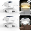 INDARUN Post Lights Solar Powered, Fence Deck Post Solar Lights Fit 4x4 5x5 6x6 Wood Posts/Vinyl 4x4 Post Caps, Outdoor Post Lights with 2 Colors Modes, 120Lumen, for Patio/Porch/Backyard Decor
