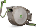 PINWHEEL 5/8in 75FT Retractable Garden Hose Reel, Automatic Retractable Hose with 10-Pattern Spray Nozzle, 180° Swivel Bracket, 3-Layer PVC Durable Water Hose for Yard Lawn Care