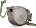 PINWHEEL 5/8in 75FT Retractable Garden Hose Reel, Automatic Retractable Hose with 10-Pattern Spray Nozzle, 180° Swivel Bracket, 3-Layer PVC Durable Water Hose for Yard Lawn Care