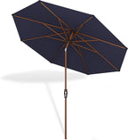 Midtown Umbrellas Wooden 2-9 Feet Outdoor Patio Umbrella, Terylast Navy Blue Fabric, Aluminum Frame For Backyard Umbrella, Deck Umbrella, Garden Umbrella & Pool Umbrella - Wooden Pole