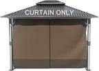 BPS 10' x 10' Gazebo Curtain Privacy 4-Panel Sidewall Outdoor Replacement Shade (Only Curtain)