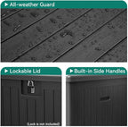 YITAHOME XL 150 Gallon Large Deck Box,Outdoor Storage for Patio Furniture Cushions,Garden Tools,Waterproof,Lockable (Black)