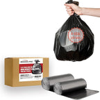 4-6 Gallon Trash Bags, 300 Count Black Garbage bags, Multi-purpose Trash Can Bin Liners for Bathroom, Office, Industrial, Commercial, Janitorial, Municipal, Recycling