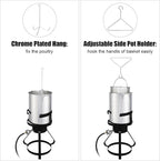 Turkey Fryer Pot with Basket and Burner, 54000-Btu Propane Fryers, include 30qt Deep Pot & 10qt Fish Fryer, Aluminum & Iron, Rapid Heating, Complete Outdoor Cooking Kit for Boiling and Frying, Silver