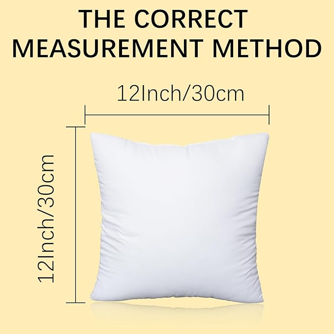 OKBA Throw Pillows Insert Set of 2, with 100% Cotton Cover, Bed and Couch - Indoor Hotel Decorative Pillows, 12x12 in White Pillows Inserts