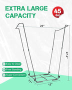 Jayhalo Trash Bag Holder, Outdoor Metal Leaf Bag Holder Stand 30-45 Gal, Portable Garbage Bag Holder Frame for Garden Camping Portable Trash Can, Leaf Bag Holds Disposable Bags, Freestanding Design