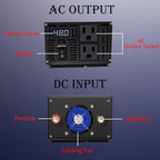 800W Pure Sine Wave Inverter-36V DC to 110V 120V AC Power Converter with 2 AC Outlets, 36 Volt Power Inverter for Truck, Rv, Camping, Home, Emergency Power
