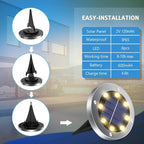 Solar Outdoor Lights 12 Packs, Waterproof Solar Pathway Lights Bright In-Ground Lights Lighting Decor for Garden, Lawn, Patio, Yard, Driveway, Step and Walkway Warm Light