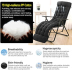 ERWUDEling Zero Gravity Lounge Chair Cushion Replacement 67 Inch, Thick & Soft Patio Furniture Cushion for Outdoor/Indoor Use, Waterproof Non-Slip with 8 Ties, Black (19 x 67 x 4 Inches)