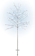 Alpine Corporation 58"H Indoor/Outdoor Frosty Christmas Snowflake Tree with LED Lights , Christmas Decoration