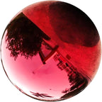 Toyvian Stainless Steel Mirror Reflective Ball: 5.3 Inch Polished Red Gazing Sphere Outdoor Garden Decoration Reflective Ornament