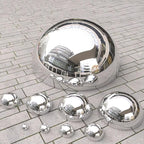 7pcs Half Gazing Globe Mirror Ball,Silver 304 Stainless Steel Hollow Polished Reflective Smooth Garden Sphere,Colorful and Shiny Addition to Any Garden or Home