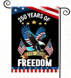 America 250 Years Garden Flag,250th Anniversary USA Double-Sided Cotton Linen Flags with Eagle Design,1776-2026 No Kings of Freedom(A_2.33 x 3.33 ft)