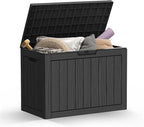 Mars Villa Deck Box, 45 Gallon Resin Indoor and Outdoor Storage Box Waterproof for Patio Furniture Cushions, Pool Supplies, Gardening Tools, Weatherproof and UV Resistant