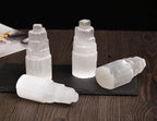 JIC Gem 4Pcs Selenite Tower Skyscraper Healing Crystal Stone Reiki Meditation Positive Energy 4 Inch