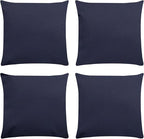 Covers & All Premium Square Throw Pillow Inserts with Covers Set of 4, 12 x 12 Inches Navy Blue, Decorative Cushions for Couch Sofa Home Decor Office Travel UV Resistant Waterproof Soft Cushions