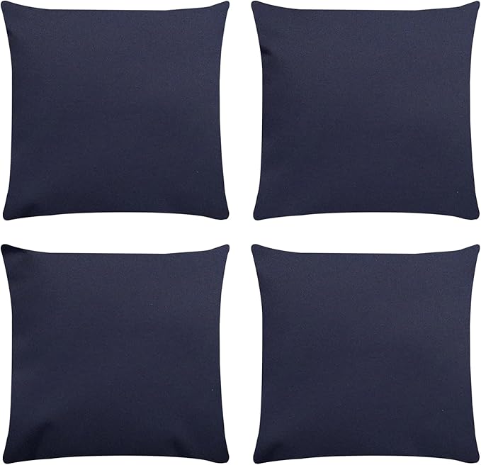Covers & All Premium Square Throw Pillow Inserts with Covers Set of 4, 28 x 28 Inches Navy Blue, Decorative Cushions for Couch Sofa Home Decor Office Travel UV Resistant Waterproof Soft Cushions