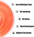 WOTIAN Weed Eater String 0.095-Inches Square Twisted Trimmer Line .095" 98ft Square Twist Weed Wacker String of Premium Nylon Compatible with Stihl Echo Grass Cordless Electric Trimmer,Orange