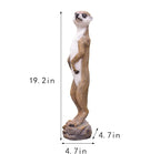 19.2 Inch Height,Outdoor Meerkat Sculpture Garden Decoration Standing Outdoor Sculpture, Weather-Resistant Resin, Brown