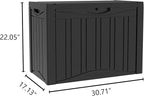 45 Gallon Deck Box, Resin Outdoor Indoor Waterproof Storage Box, Lockable Storage Box With Handle for Patio Furniture - Garden Tools - Swimming Pool Tools UV-Resistant, Black