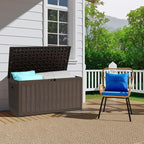 YITAHOME 90 Gallon Large Deck Box, Double-Wall Resin Outdoor Storage Boxes, Deck Storage for Patio Furniture, Cushions, Pool Float, Garden Tools, Lockable & Waterproof (Brown)