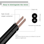 Low Voltage Landscape Lighting Wire - Outdoor Direct Burial Underground Low-Energy Circuit Cable (14/2 Black, 265ft)