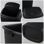 4 Pack 70 liters Large Outdoor Trash Can, Black Recycling Bin with Swing Lid