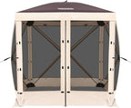 Tecoom 4 Side Pop Up Gazebo Tent, 6x6ft Waterproof Instant Screen with Mosquito Netting, Removable Wind Cloths, Portable Outdoor Canopy for Sun Shelter for Camping, Garden and Picnics