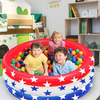 47.5" X 12" Inflatable Kiddie Pool, 2PACK American Flag Swimming Pool, 3 Ring Summer Swimming Pools for Toddler Kids Outdoor Garden Backyard Water Party, Age 3+