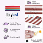 Midtown Umbrellas Wooden 2-8 Feet Outdoor Patio Umbrella, Terylast Red & White Stripes Fabric, Aluminum Frame For Backyard Umbrella, Deck Umbrella, Garden Umbrella & Pool Umbrella - Wooden Pole