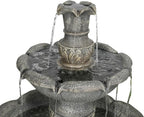 Garden Rustic Outdoor Floor 2-Tier Water Fountains 48.4" H Classical Flowerpot Shape Top Concrete Fountain and Waterfalls for Outdoor, Garden, Backyard, Porch, Deck, Patio