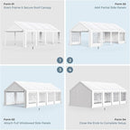 GREEN PARTY 13x26FT Party Tent Heavy Duty, Large Wedding Event Shelters with 3 Carry Bags & Removable Sidewalls, Outdoor Canopy Gazebo Commercial Tent for Carport Camping Garden Patio