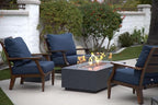 AMS Creations | Chelsea 55 inches Rectangular Propane Gas Outdoor Fire Pit Table | Concrete GFRC Fire Pit Table | with SS Burner, Tank Cover, Canvas Cover, SS Lid, Lava Rock, and Wind Guard Included