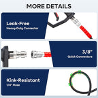 3/8" Pressure Washer Hose 25FT 4800PSI, with M22 14 mm to 3/8 Inch Quick Connect, Kink Resistant Industry Grade Steel Wire Braided Synthetic Rubber Jacket with 2 M22 14mm Adapter Set