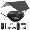 Miztli Camping Hammock -Portable Hammock w/Spacious Net & Tree Straps w/Adjustable Loops, Double and Single Hammock for Outdoor, Indoor, Hiking and Travel