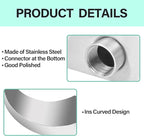 Stainless Steel 304 Pool Fountain Silver Color for Ground Pools Garden Outdoor Waterfalls Sheer Descent Pond Water Feature-15.7" Height