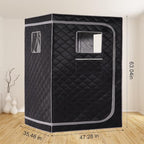 Smartmak Full Size Steam Sauna, One or Two Person Whole Body Large Space Home Spa, 4L Steamer Included- BlackGrey
