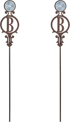 Touch of Class Pathways Reflective Driveway Marker Stake Set of Two for Outdoor Use | Custom Monogram Initial Design | Personalized Tall Reflector Set of 2 | Weathered Bronze Durable Finish