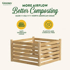 Greenes Fence Cedar Wood Composter, 23.25 Cu ft / 173.92 gallons - Made in USA with North American Cedar