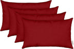 RSH Décor Sunbrella Jumbo Lumbar Pillow Covers – Set of 4 | 26" x 16" | Outdoor Use – Patio, Lounge, Adirondack, Deck | Water & Fade-Resistant | Play Scarlet | Includes Down-Alternative Inserts