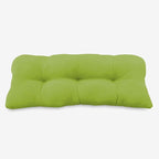 BrylaneHome Tufted Bench Cushion - 45.5" L x 19" W x 3" H- Patio & Outdoor - Water, Stain & Fade Resistant - Evening Blue Dot