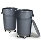32 Gallon Outdoor Trash Can, Outdoor Trash Can with Lid and Wheels, Commercial Trash Cans Suitable for Restaurants, Kitchens and Courtyards