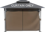 BPS 10' x 13' Gazebo Curtain Privacy 4-Panel Sidewall Outdoor Replacement Shade (Only Curtain)