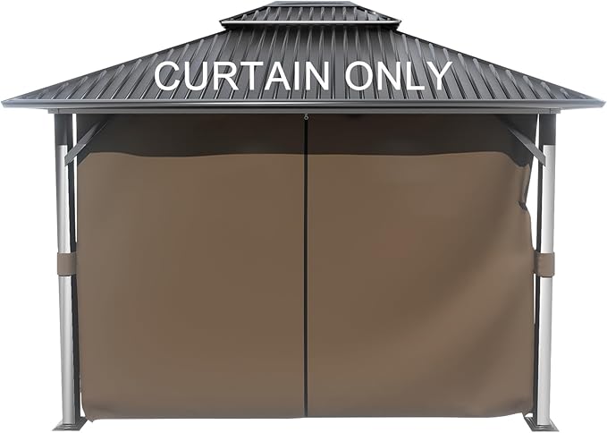 BPS 12' x 12' Gazebo Curtain Privacy 4-Panel Sidewall Outdoor Replacement Shade (Only Curtain)