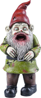 Zombie The Walking Dead Gnome Garden Statue Sculpture Scary Halloween Decoration - Resin, 10 Inches