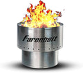 Farenheit 13.5" Stainless Steel Smokeless Fire Pit | Portable Outdoor Wood Burning Firepit for Backyard, Camping, Patio & Deck | Compact Low Smoke Design
